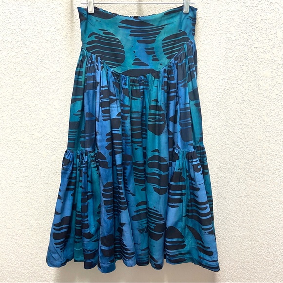 Dalila Dresses & Skirts - Blue & Black Tie Dye Patterned Maxi Skirt- M/L